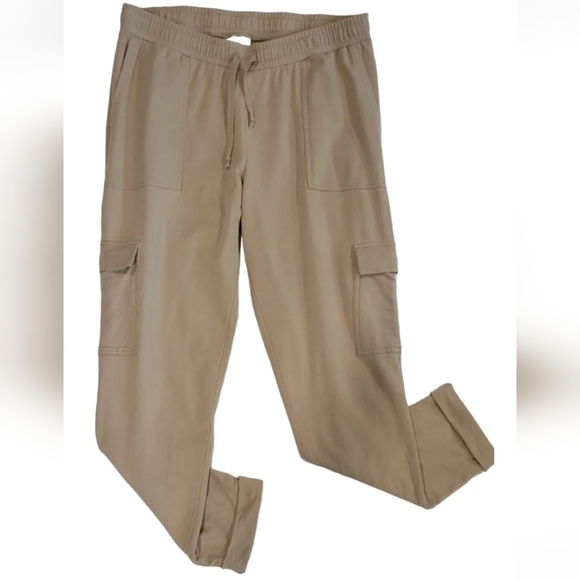 J. Jill Other - J. Jill Womens Khaki Drawsting Cargo Jogger Pants Size Small Cotton Blend Lounge